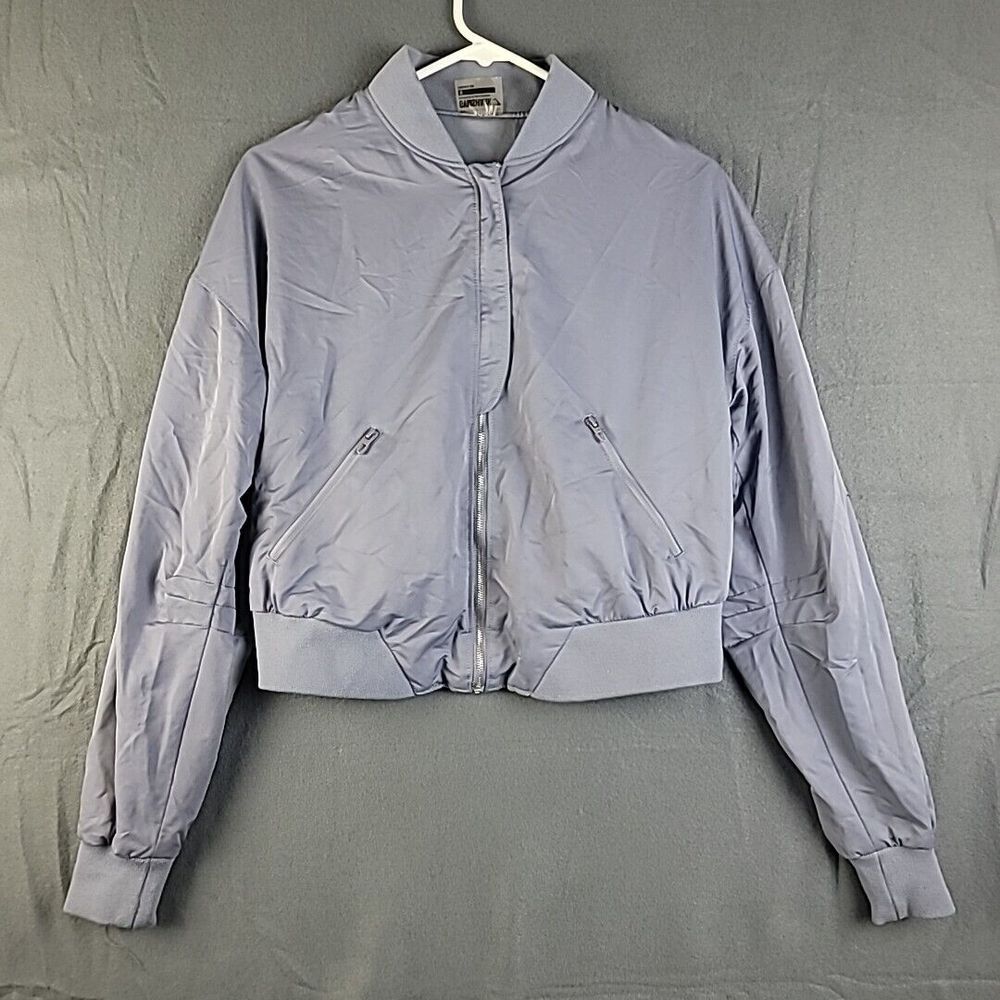 GymShark Bomber Jacket Women's‎ Activewear Full Zip Zip Pockets Purple Sz Med